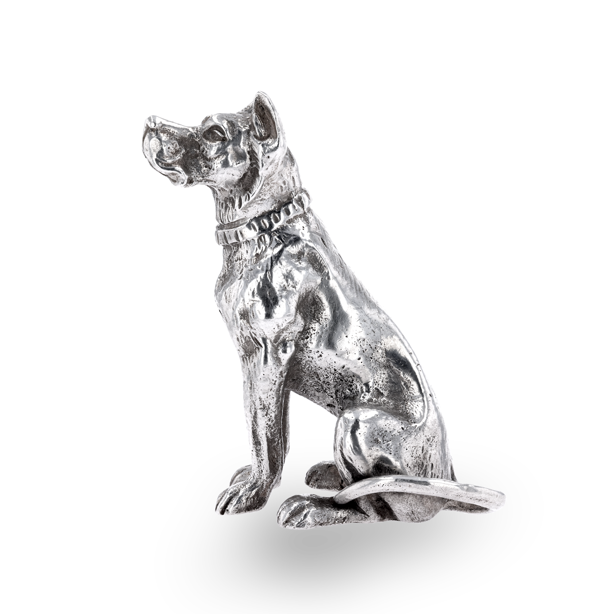 Edward VII Silver Great Dane Dog Ornament Hallmarked Chester 1902_2