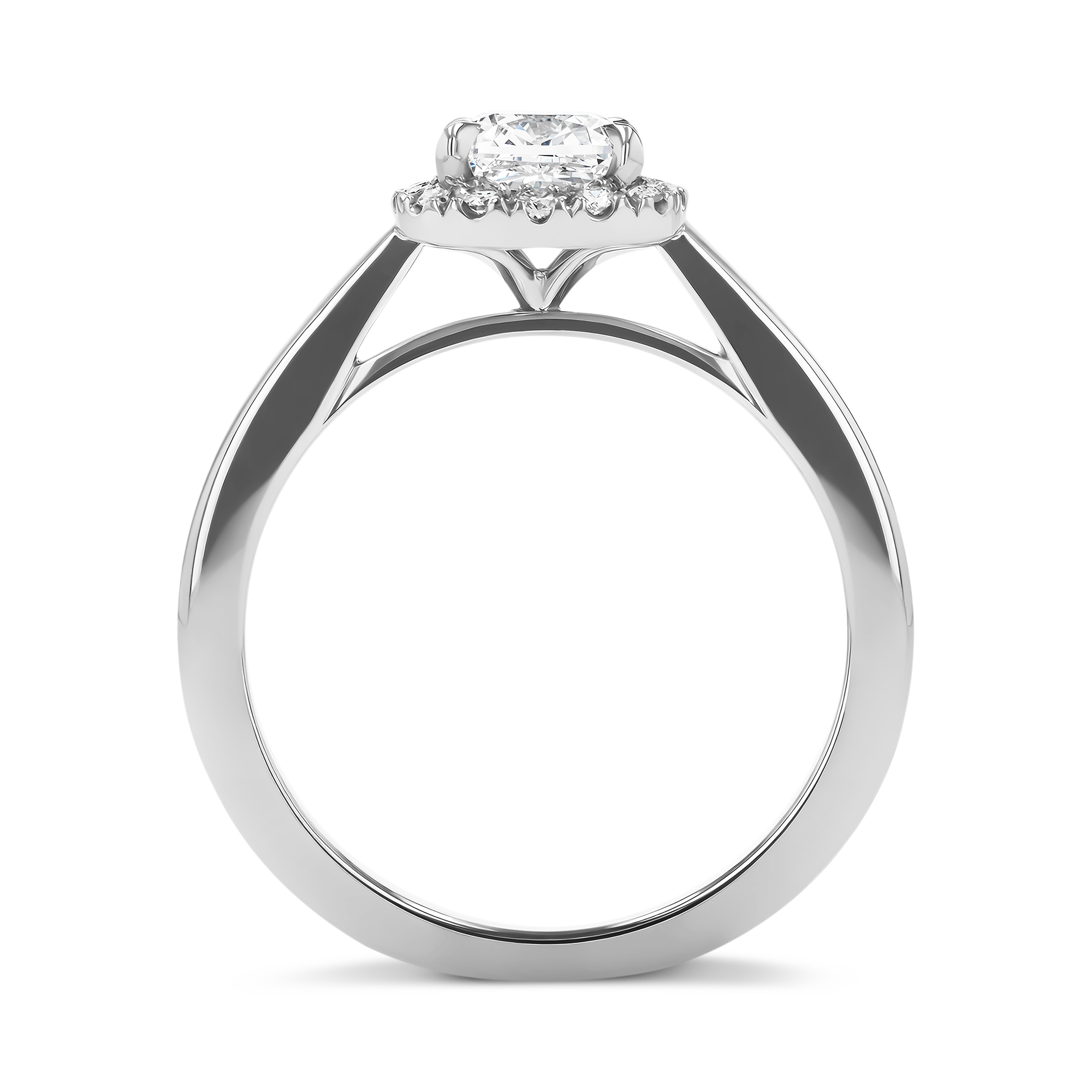 Cushion Cut 1.01ct Diamond Cluster Ring Cushion modern cut, Claw set_3