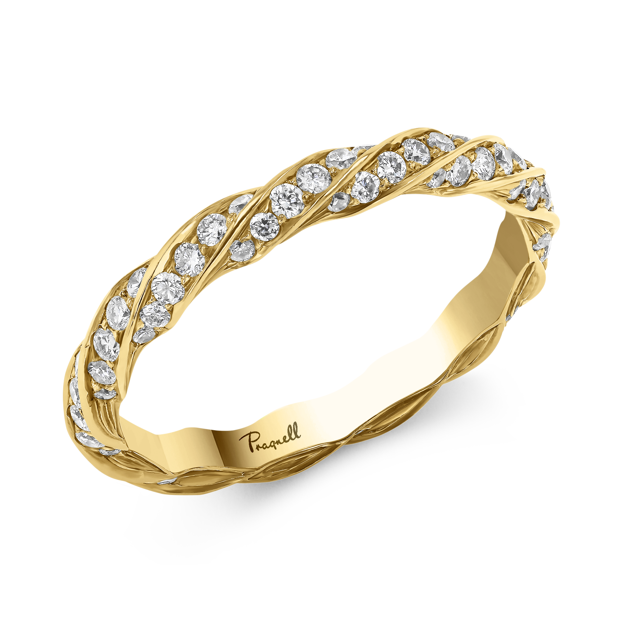 Brilliant Cut 0.80ct Twist Eternity Ring in 18ct Yellow Gold Brilliant Cut, Grain Set_1