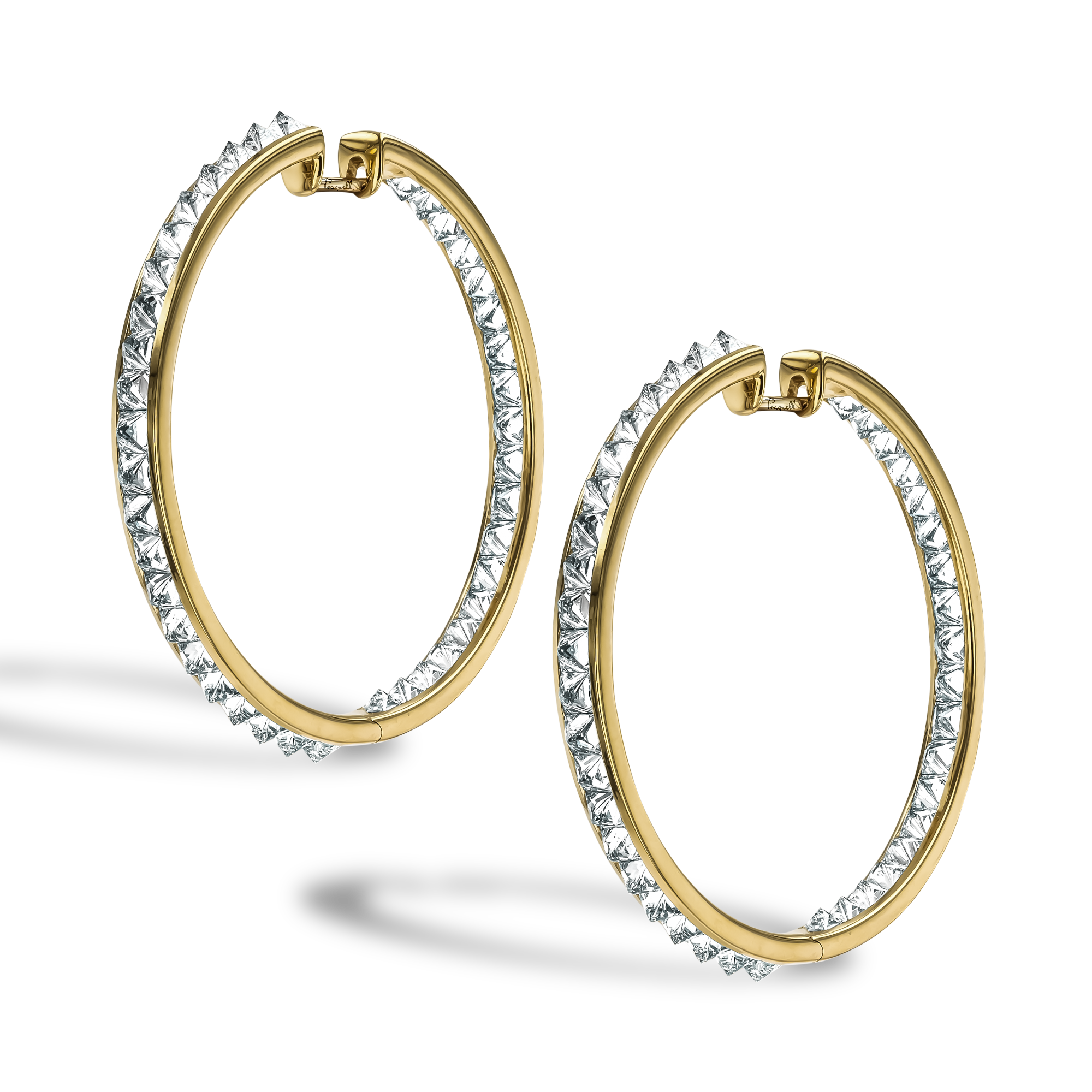 Rockchic 7.24ct Extra Large Diamond Hoop Earrings Princess Cut, Channel Set_3