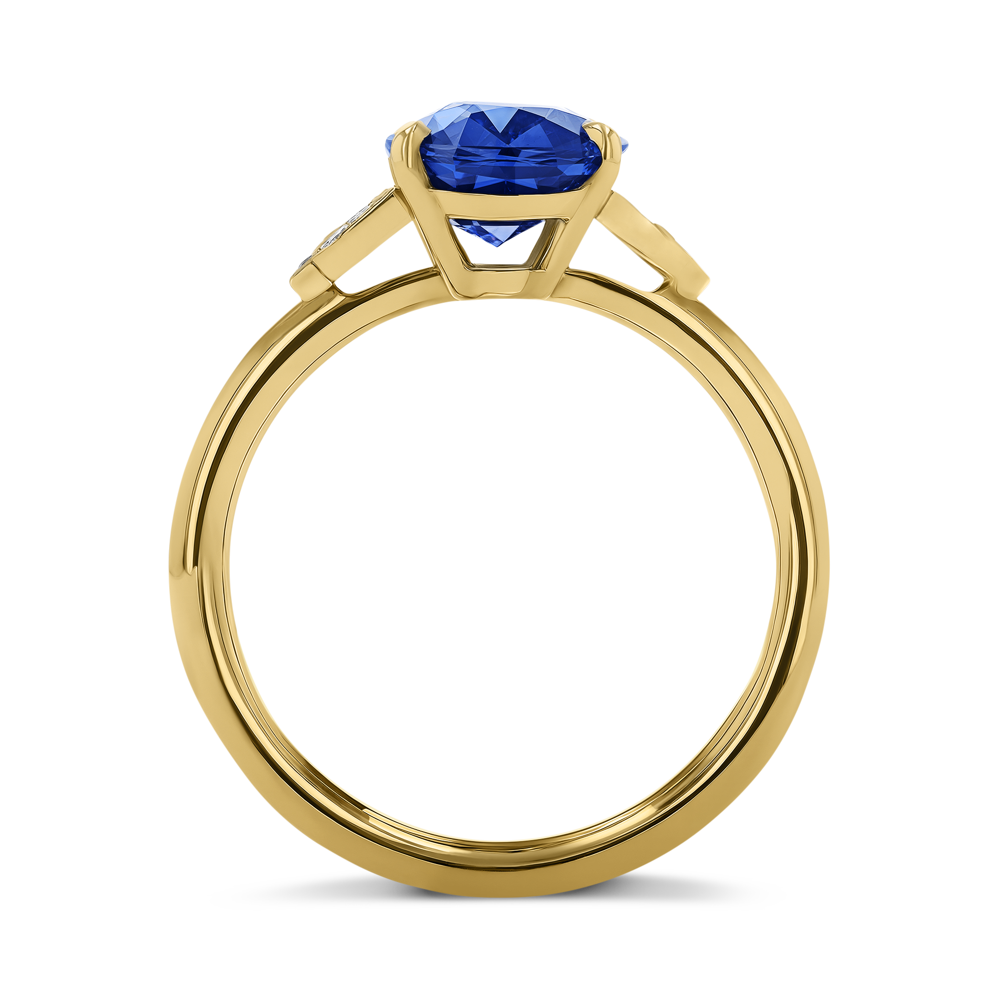 Oval Cut 3.06ct Sapphire and Diamond Ring Oval Cut, Claw Set_3