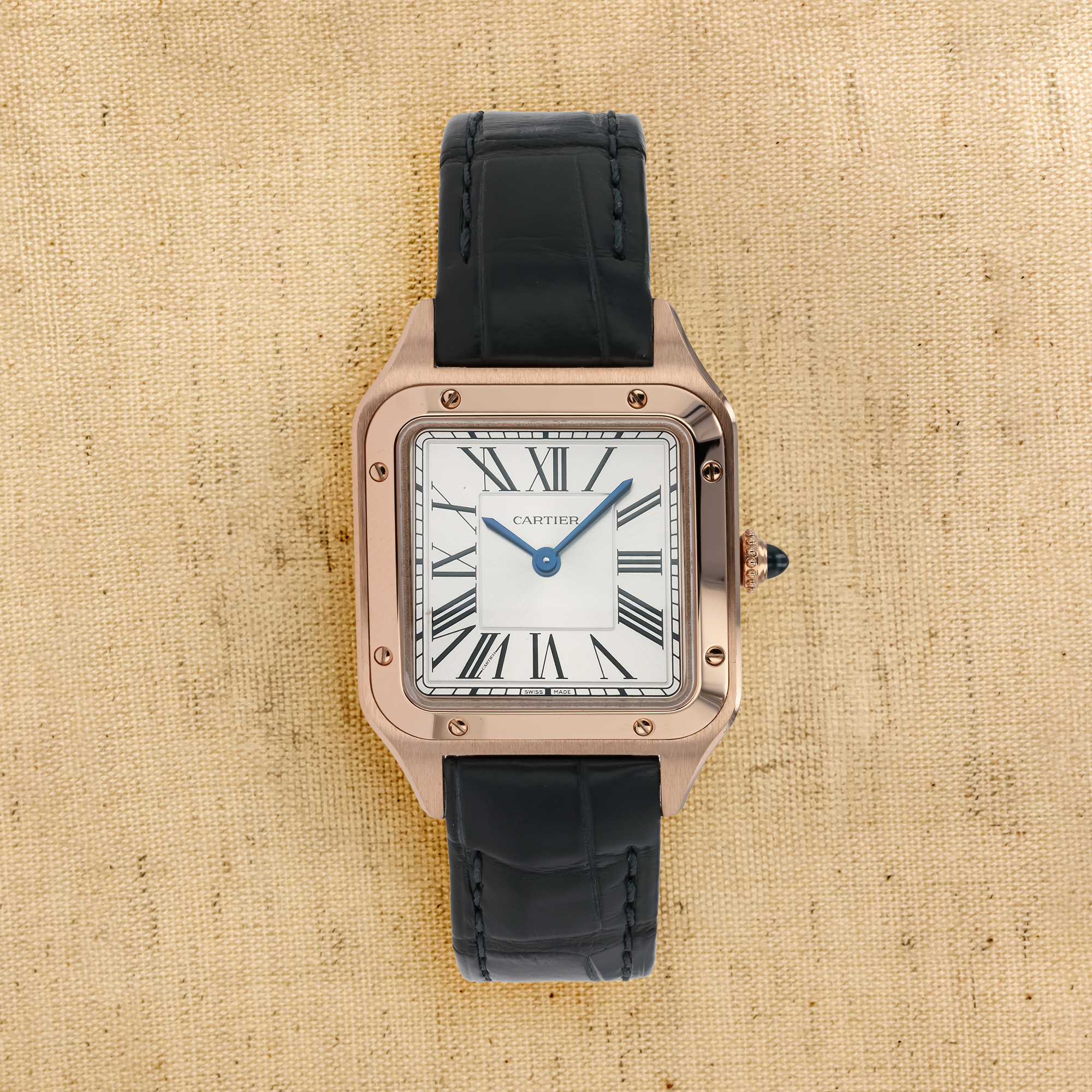 Pre Owned Cartier Santos Dumont WGSA0022 Watch 27.5mm Silver