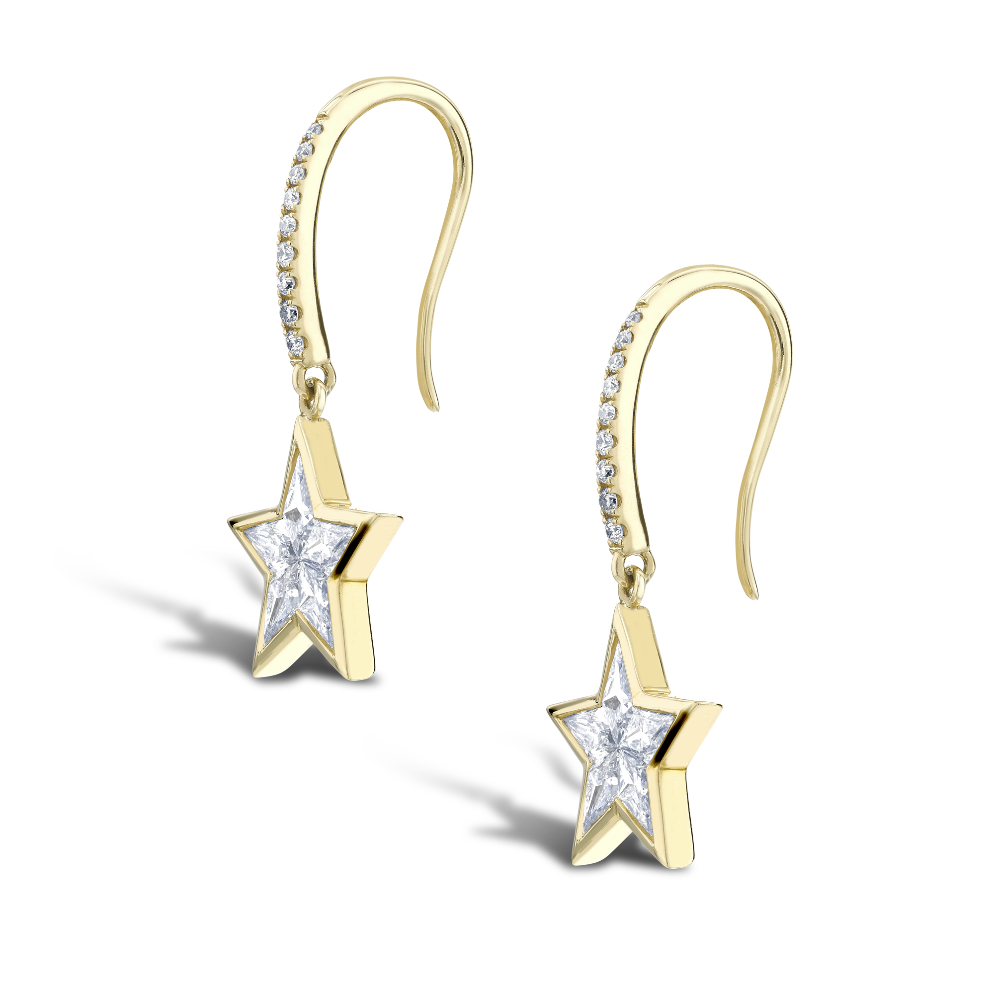 RockStar Diamond Drop Earrings Kite Cut, Rubover Set_2