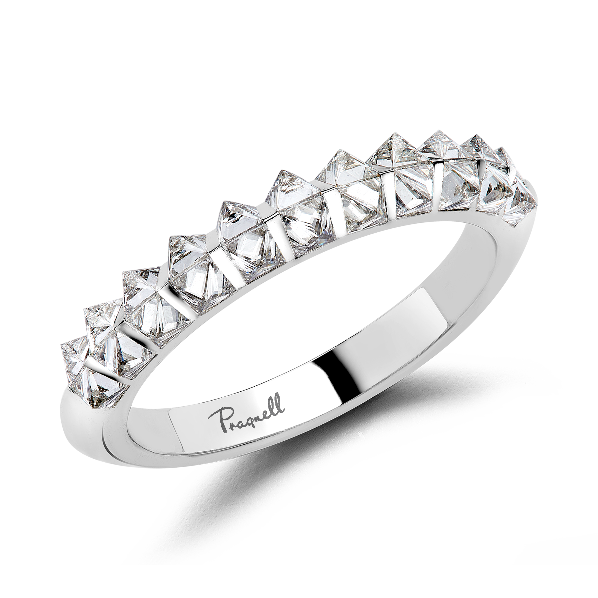 RockChic 1.08ct Diamond Two Row Half Eternity Ring Inverted Princess Cut, Channel Set_1