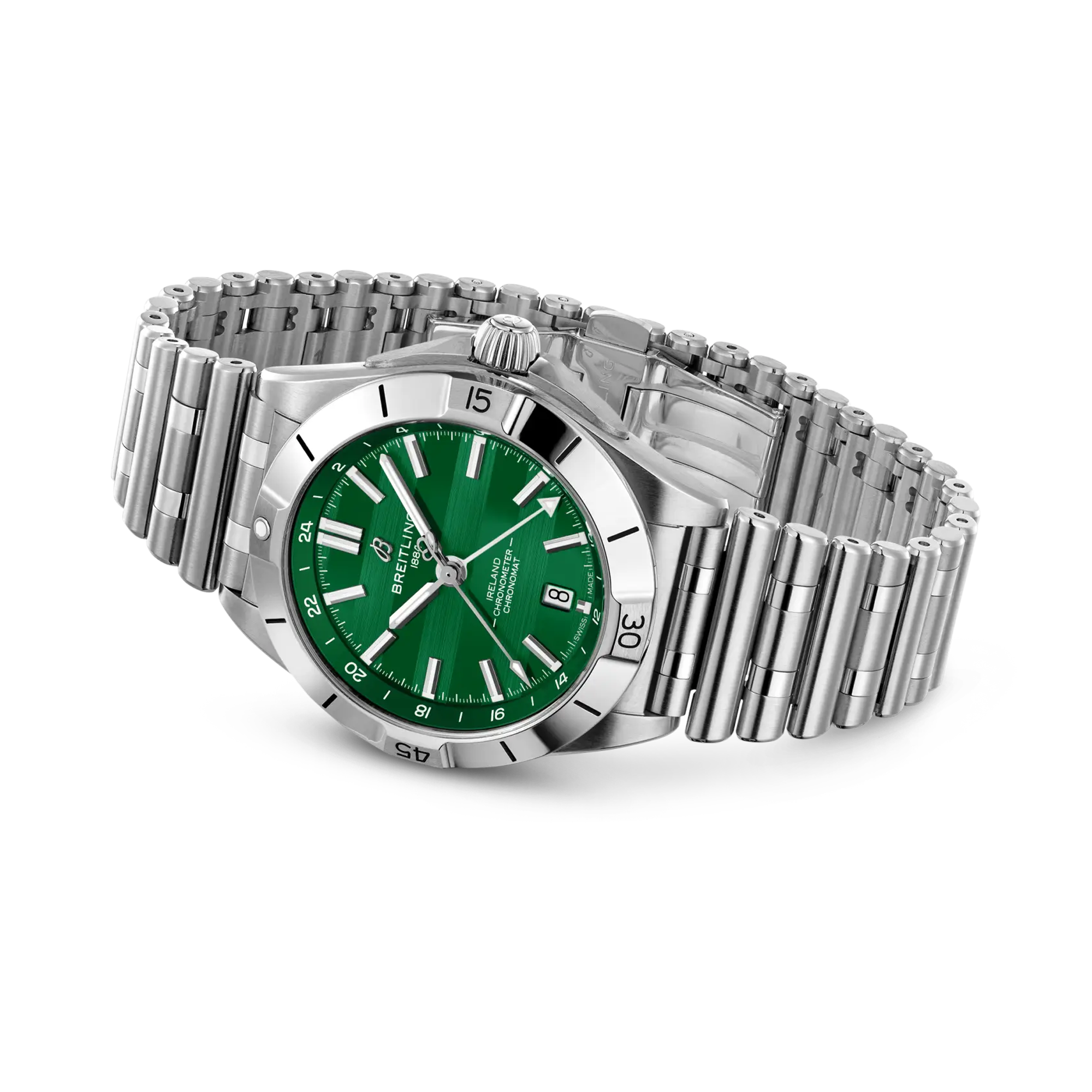 Breitling Chronomat Automatic GMT 40 Six Nations Ireland 40mm, Green Dial, Baton Numerals_3