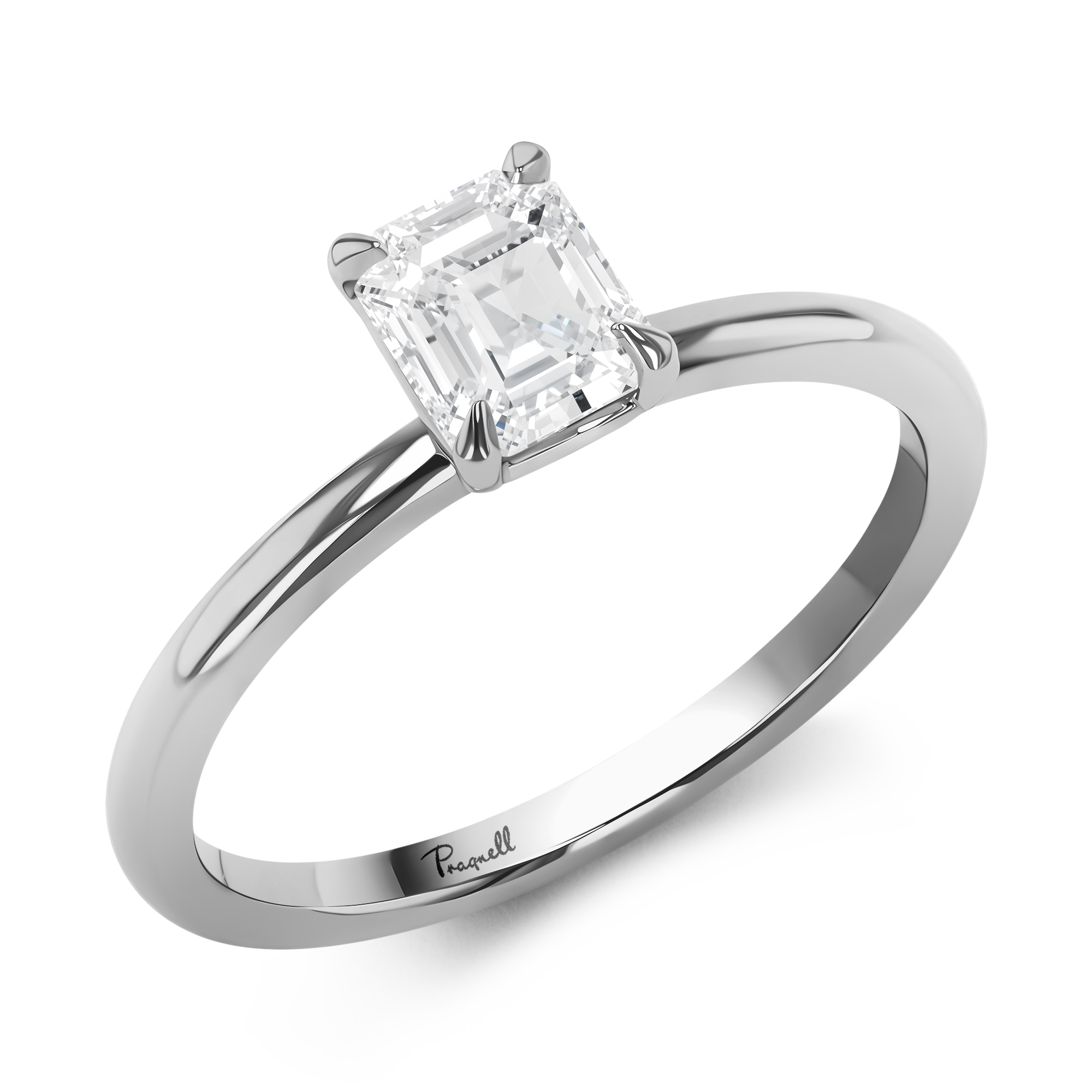 Contemporary 0.93ct Diamond Solitaire Ring Emerald Cut, Claw Set_1