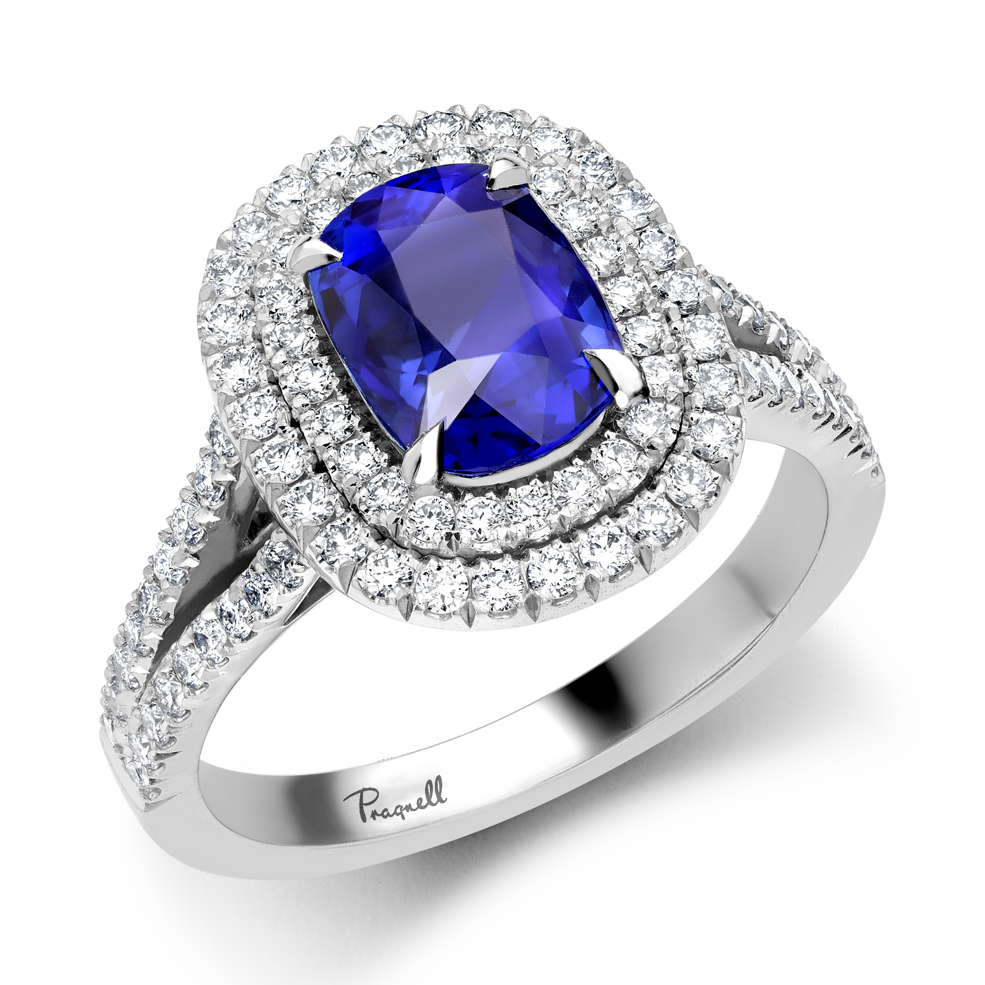 Antique Cushion Cut Burmese Sapphire Ring Antique Cushion Cut, Unheated_1