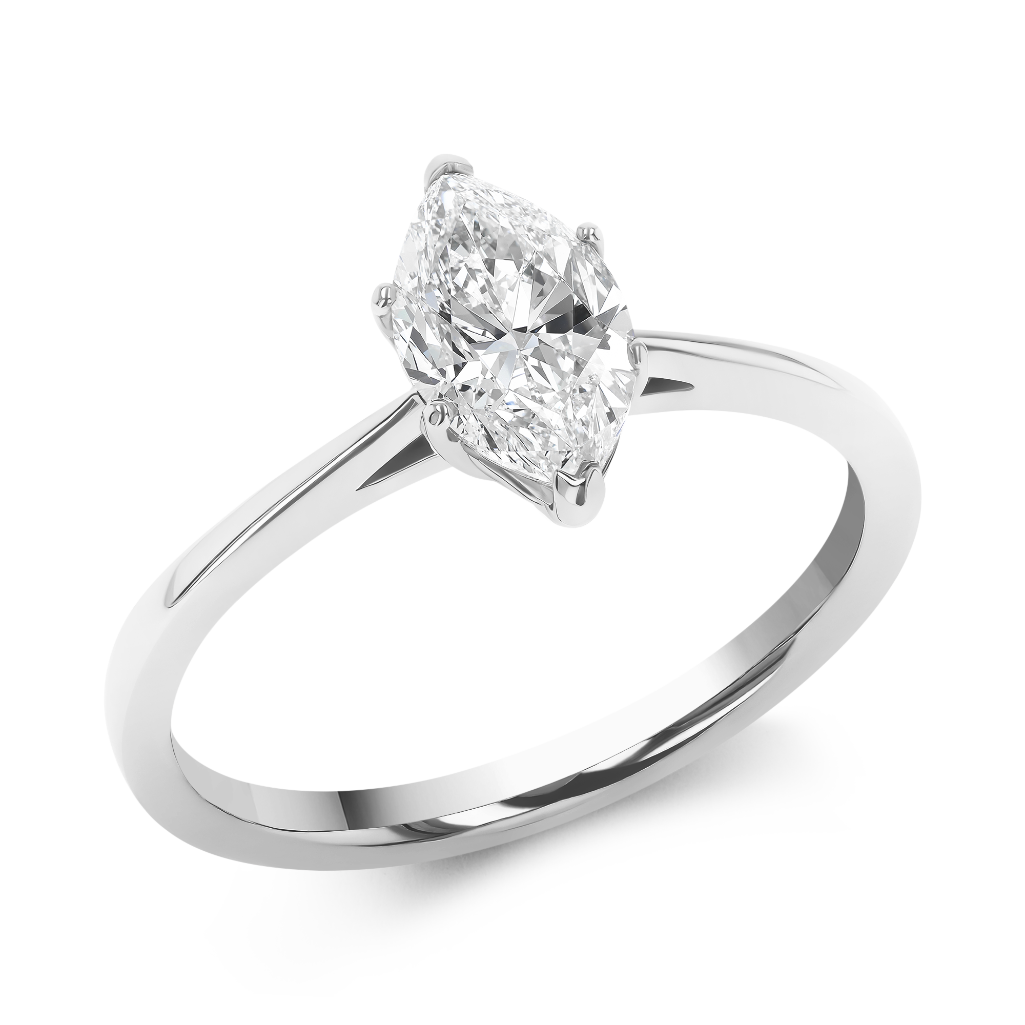 Classic 1.08ct Diamond Solitaire Ring Marquise Cut, Claw Set_1