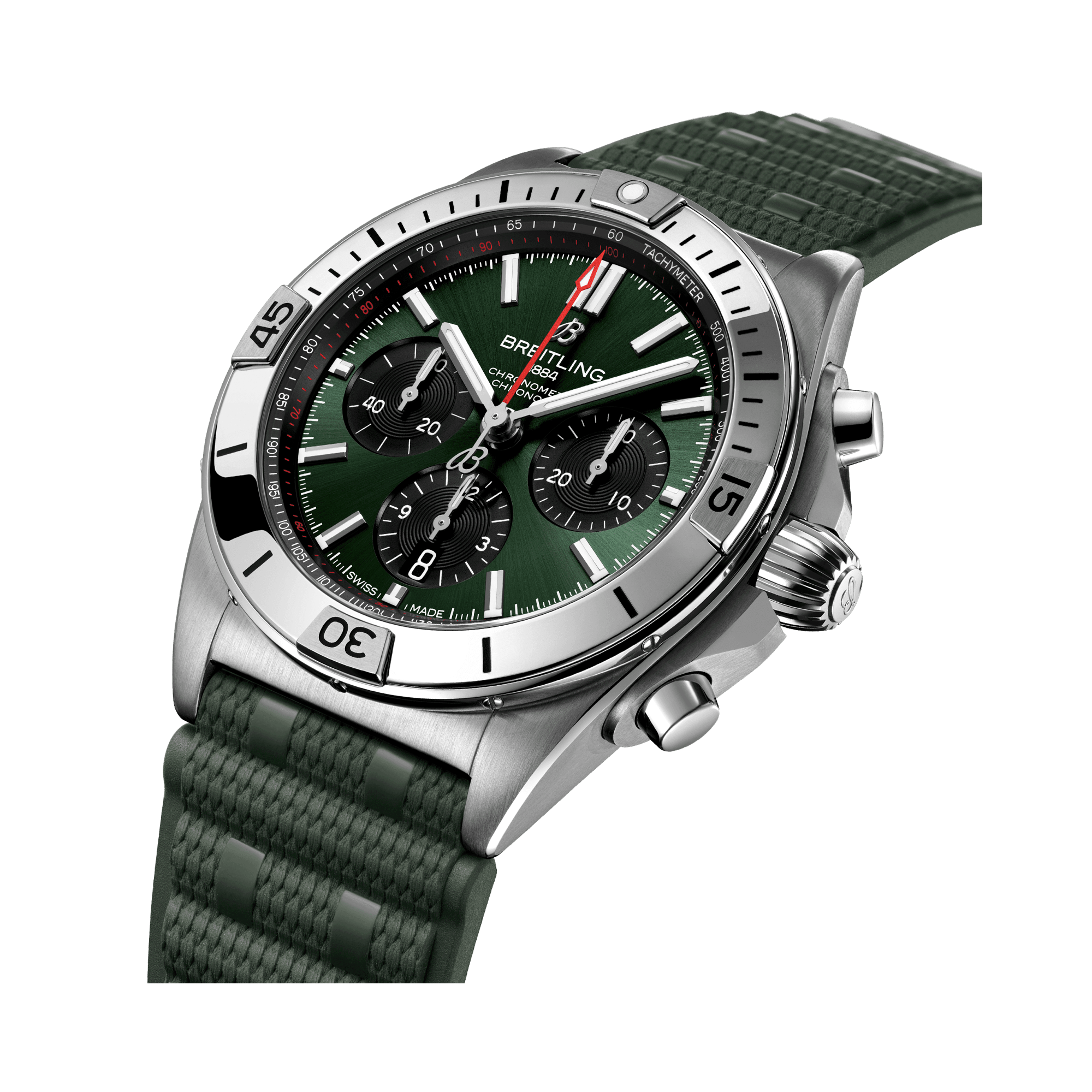 Breitling Chronomat B01 42mm, Green Dial, Baton Numerals_2