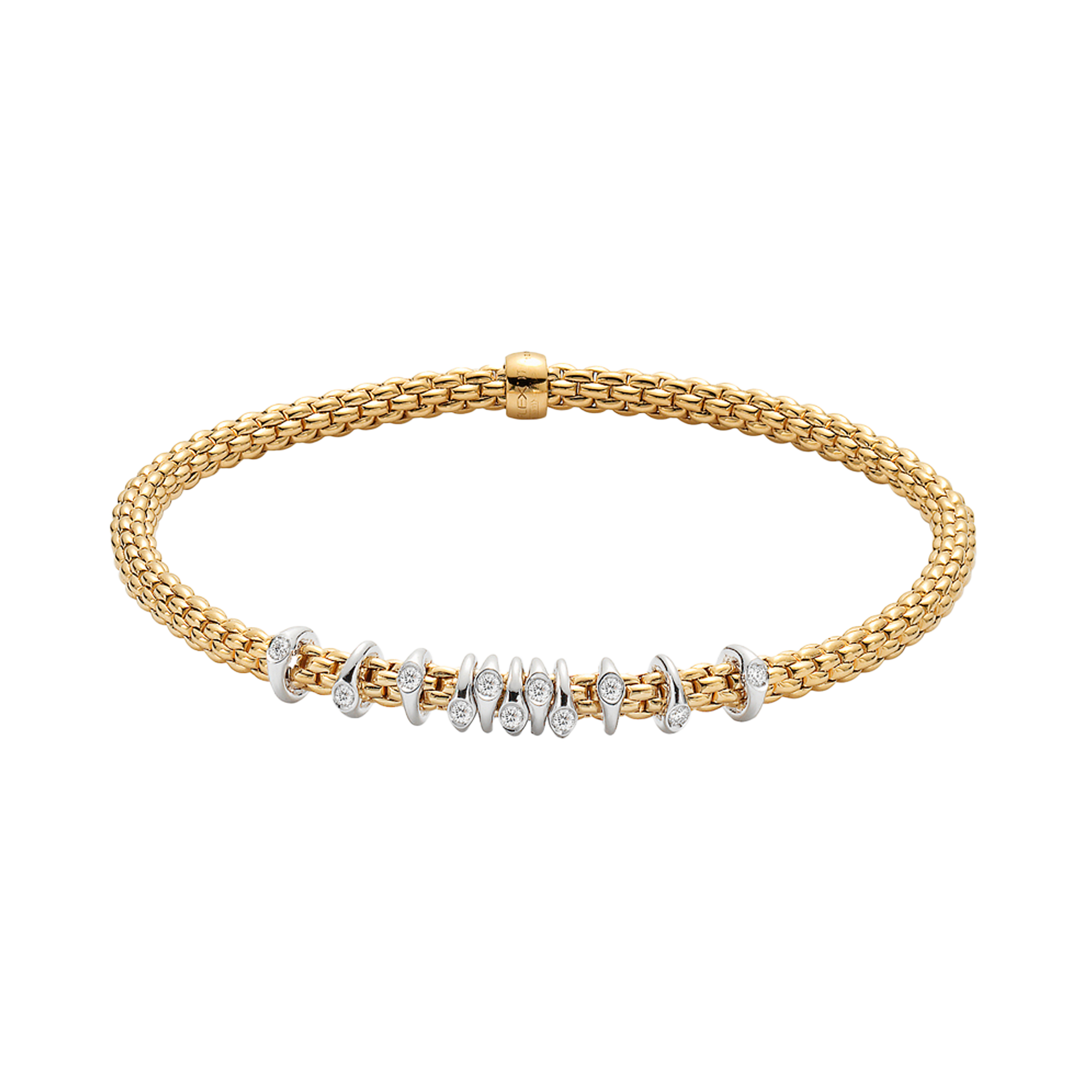 Fope Prima Diamond Bracelet Round Brilliant Cut, Rubover Set_1