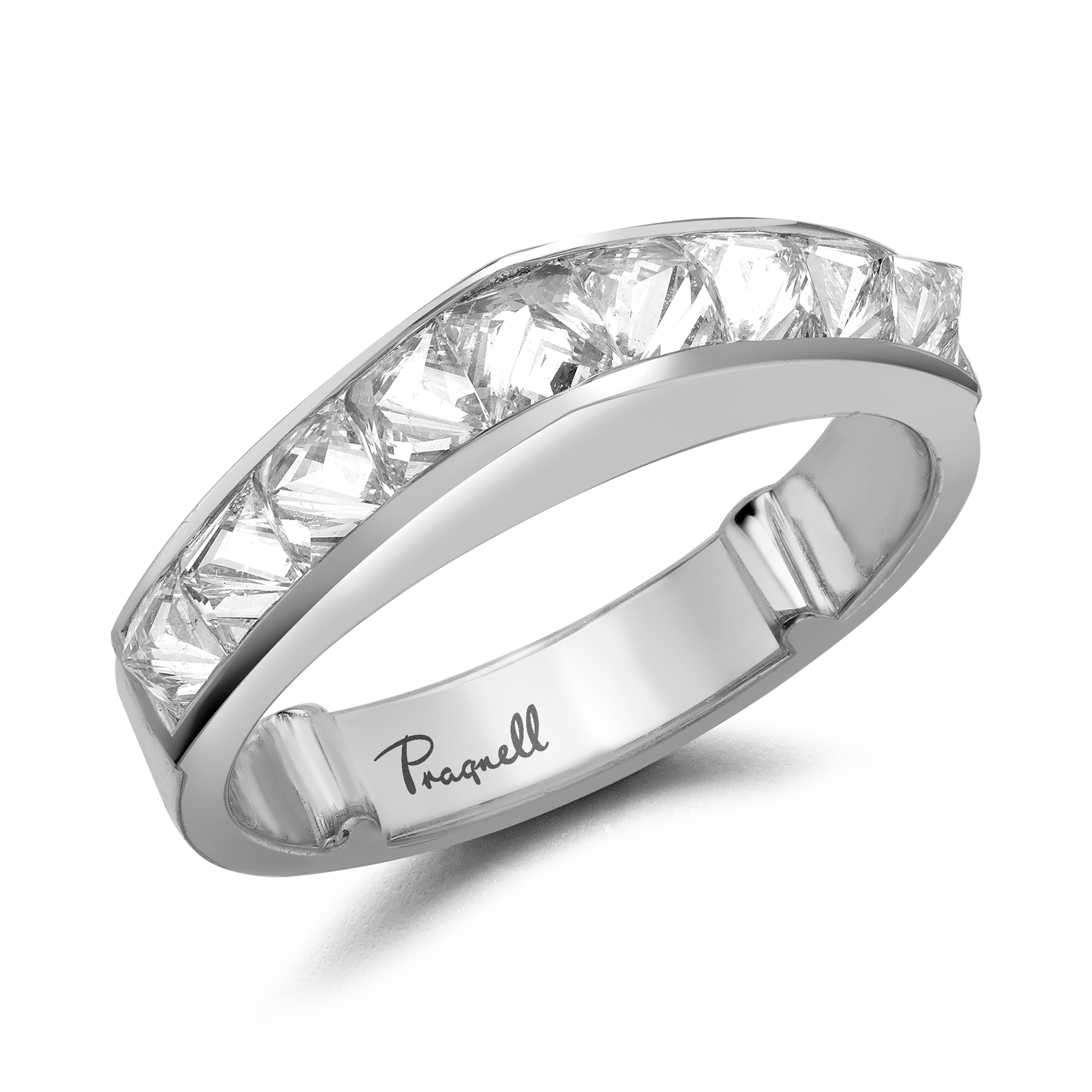 RockChic 1.50ct Peaked Diamond Half Eternity Ring Princess Cut, Channel Set_1